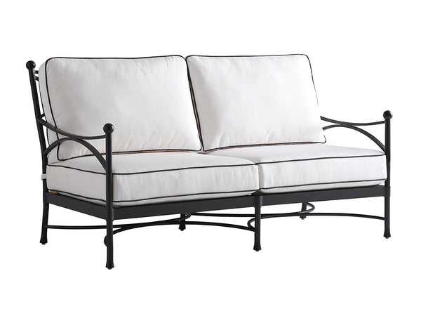 Lexington Tommy Bahama Outdoor 3911-22-01-40 Pavlova Love Seat - Elegant Contemporary Design With Sophisticated Graphite Finish Graphite Wood 3911-22-01-40