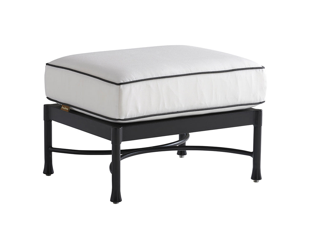 Lexington Tommy Bahama Outdoor 3911-44-01-40 Pavlova Ottoman - Elegant Contemporary Design With Graphite Finish And Limestone Top Graphite Wood 3911-44-01-40