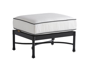 Lexington Tommy Bahama Outdoor 3911-44-01-40 Pavlova Ottoman - Elegant Contemporary Design With Graphite Finish And Limestone Top Graphite Wood 3911-44-01-40