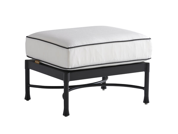 Lexington Tommy Bahama Outdoor 3911-44-01-40 Pavlova Ottoman - Elegant Contemporary Design With Graphite Finish And Limestone Top Graphite Wood 3911-44-01-40