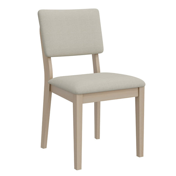English Elm Du Cap Gray Upholstered Dining Chairs with White Wash Wood Legs Set of 2 B127P495085