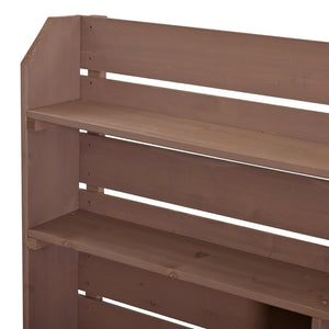 English Elm (assembly Video) Topmax Solid Fir Outdoor Potting Bench Grill Cart with Hutch Storage Brown N717P404333D