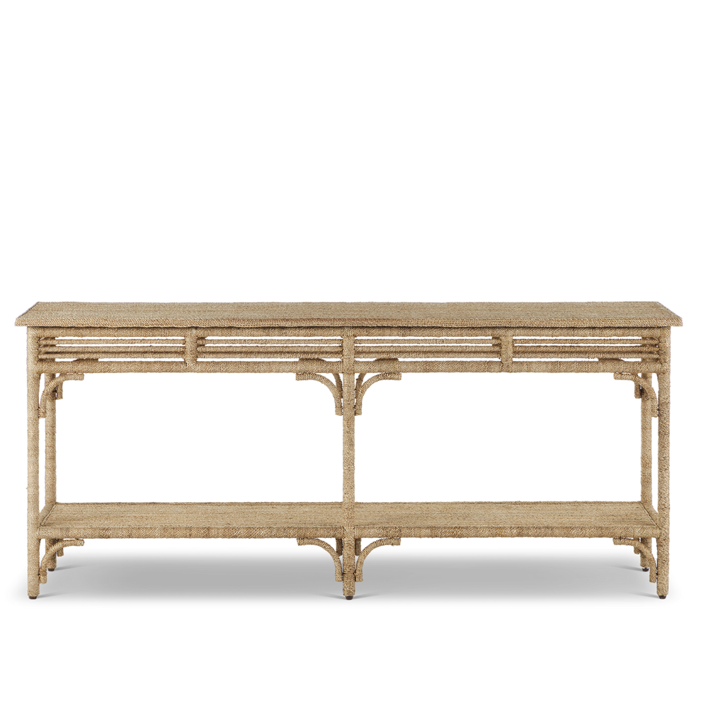 Olisa Rope Console Table - Handcrafted Elegance in Natural Abaca, Perfect for Traditional Interiors