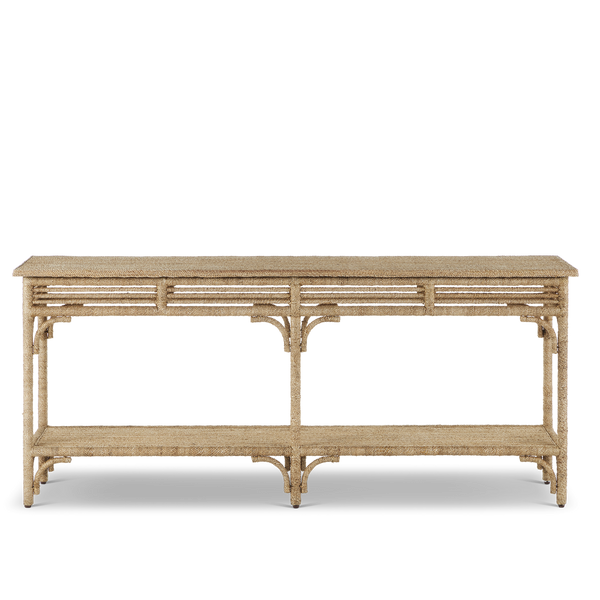 Olisa Rope Console Table - Handcrafted Elegance in Natural Abaca, Perfect for Traditional Interiors