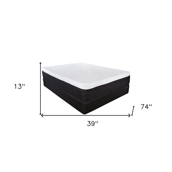 Homeroots 13" Hybrid Lux Memory Foam And Wrapped Coil Mattress Twin  Wood 391627