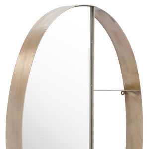 HomeRoots 34" Oval Bronze Steel Framed Accent Mirror - Modern Design for Entryways, Bathrooms & More! 391644