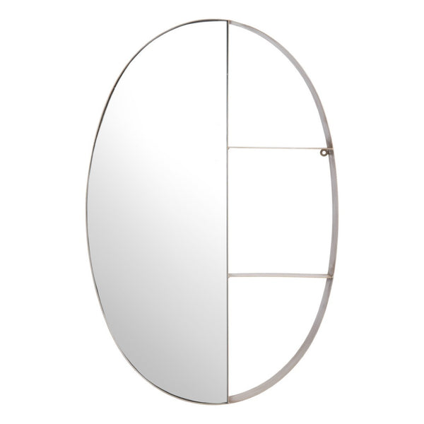 HomeRoots 34" Oval Bronze Steel Framed Accent Mirror - Modern Design for Entryways, Bathrooms & More! 391644