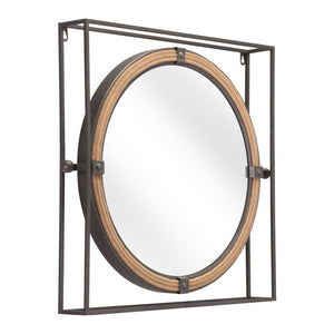 Homeroots 22" Gray Square Steel Framed Accent Mirror  Metal 391657