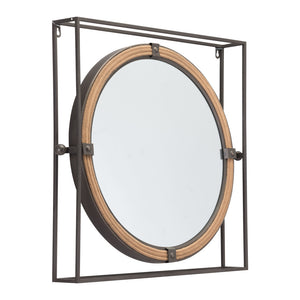 Homeroots 22" Gray Square Steel Framed Accent Mirror  Metal 391657