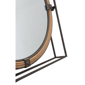 Homeroots 22" Gray Square Steel Framed Accent Mirror  Metal 391657