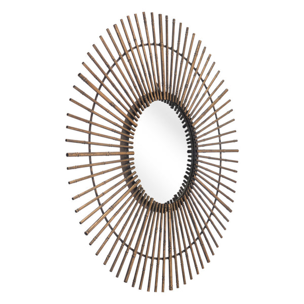 Homeroots Gold Tribal Round Mirror  Metal 391658