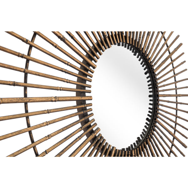 Homeroots Gold Tribal Round Mirror  Metal 391658