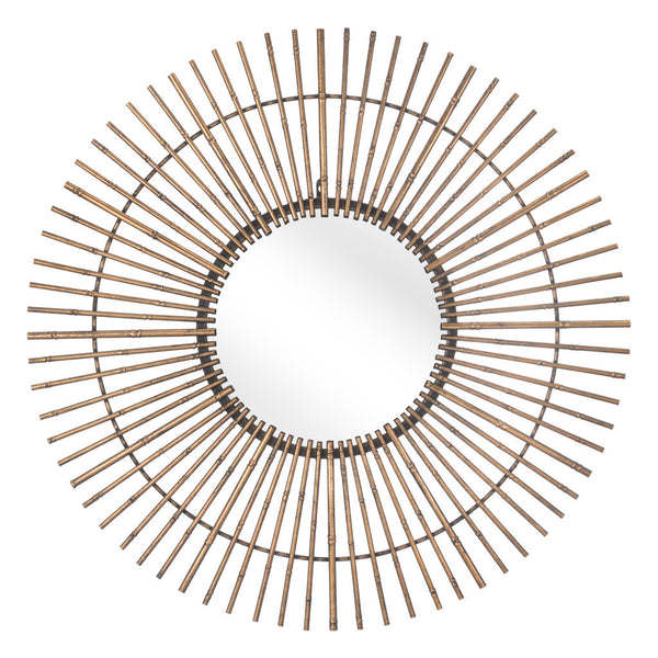 Homeroots Gold Tribal Round Mirror  Metal 391658