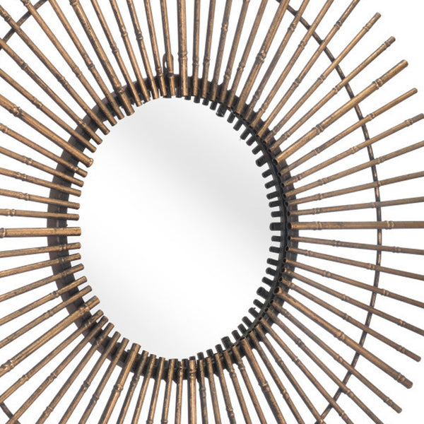 Homeroots Gold Tribal Round Mirror  Metal 391658