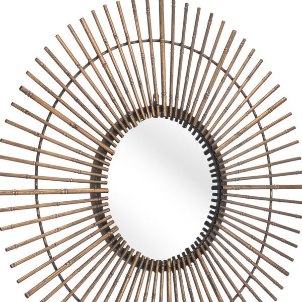 Homeroots Gold Tribal Round Mirror  Metal 391658