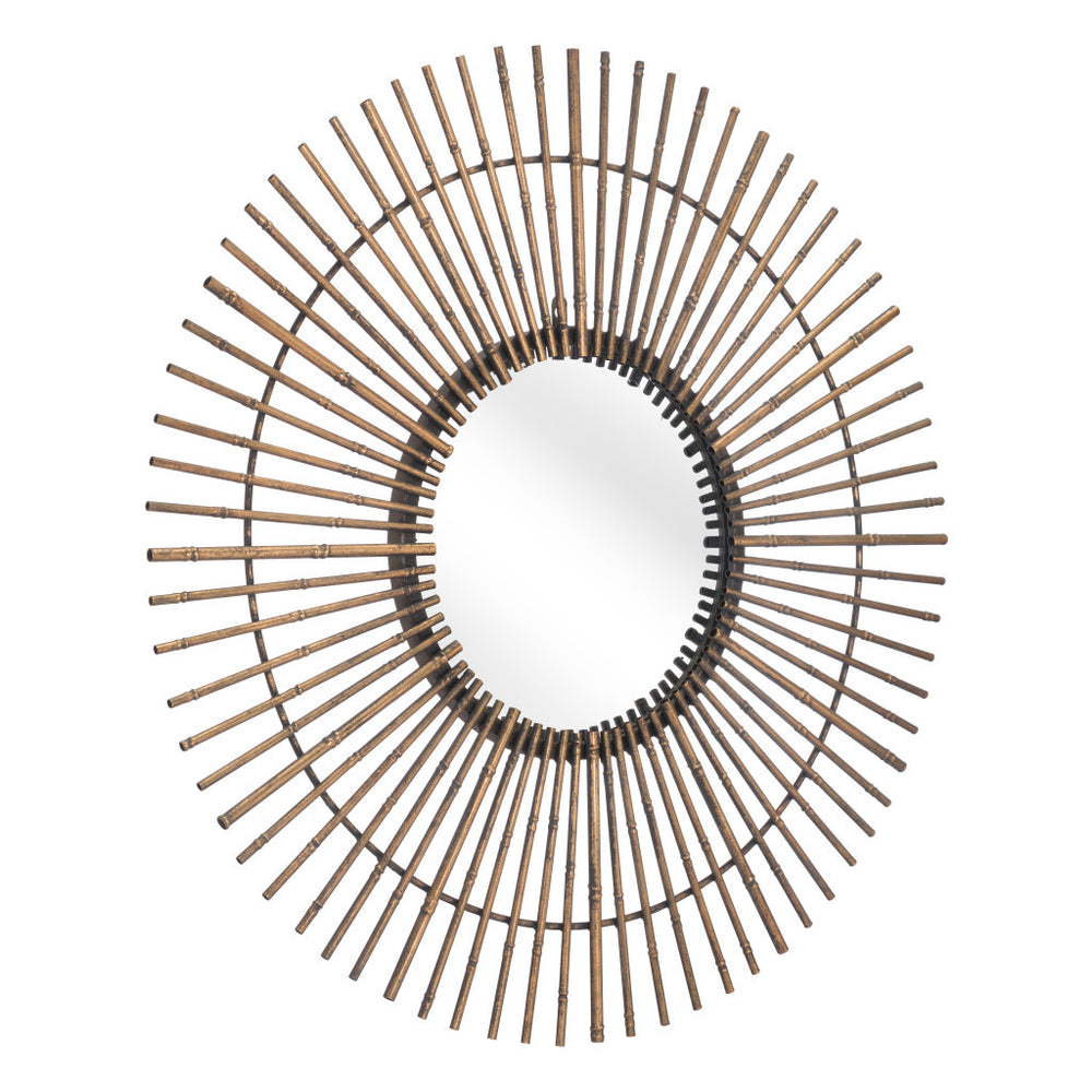 Homeroots Gold Tribal Round Mirror  Metal 391658