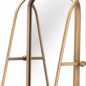 Homeroots 36" Gold Steel Framed Accent Mirror  Metal 391668