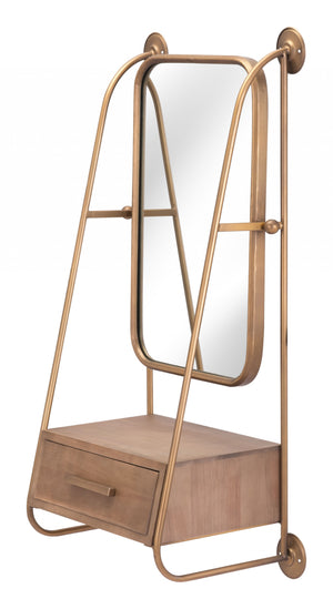 Homeroots 36" Gold Steel Framed Accent Mirror  Metal 391668