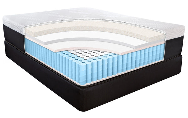 Homeroots 14" Hybrid Lux Memory Foam And Wrapped Coil Mattress Full  Wood 391679