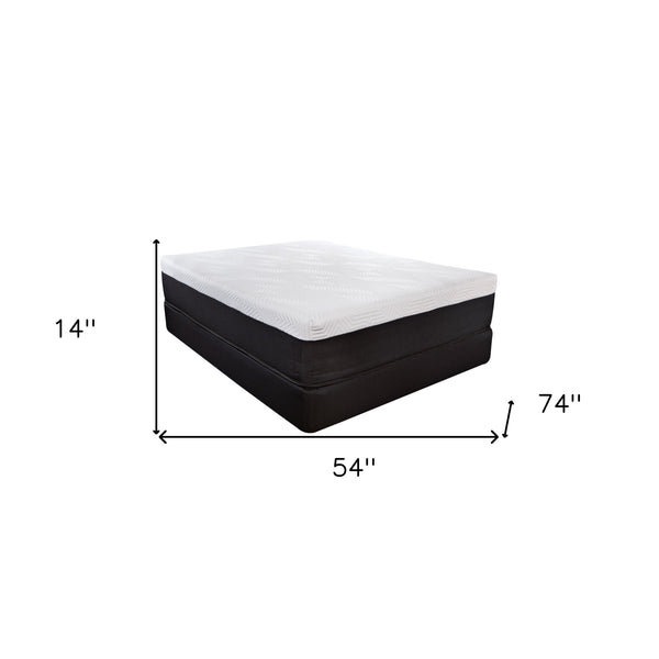 Homeroots 14" Hybrid Lux Memory Foam And Wrapped Coil Mattress Full  Wood 391679