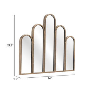 Homeroots 22" Gold Abstract Steel Framed Accent Mirror  Metal 391688