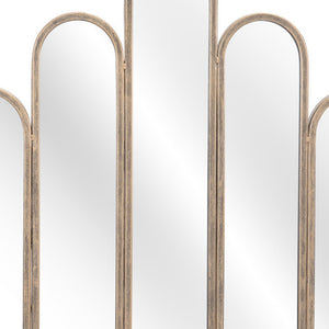 Homeroots 22" Gold Abstract Steel Framed Accent Mirror  Metal 391688