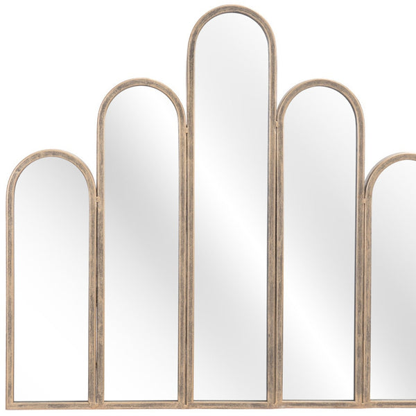 Homeroots 22" Gold Abstract Steel Framed Accent Mirror  Metal 391688