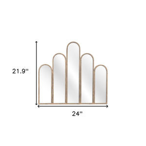 Homeroots 22" Gold Abstract Steel Framed Accent Mirror  Metal 391688