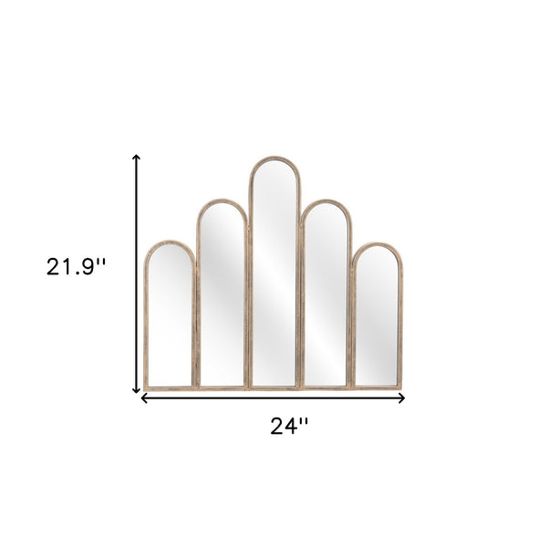 Homeroots 22" Gold Abstract Steel Framed Accent Mirror  Metal 391688