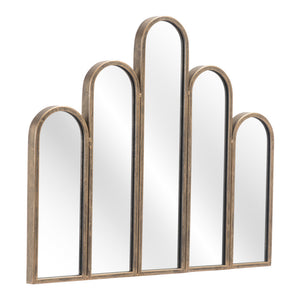 Homeroots 22" Gold Abstract Steel Framed Accent Mirror  Metal 391688