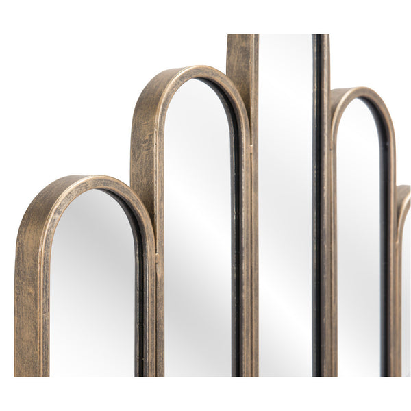 Homeroots 22" Gold Abstract Steel Framed Accent Mirror  Metal 391688