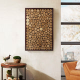 INK+IVY Topi Modern/Contemporary Natural Wood Slice Mosaic Wall Decor IIF22-0039 Natural