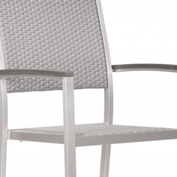Homeroots Set Of Two 21" White Aluminum Arm Chair   391723