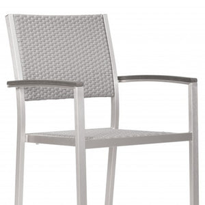 Homeroots Set Of Two 21" White Aluminum Arm Chair   391723