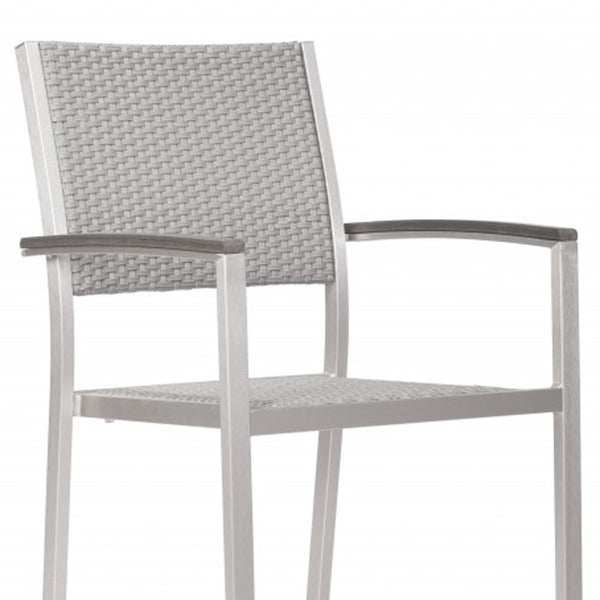 Homeroots Set Of Two 21" White Aluminum Arm Chair   391723