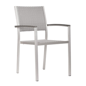 Homeroots Set Of Two 21" White Aluminum Arm Chair   391723