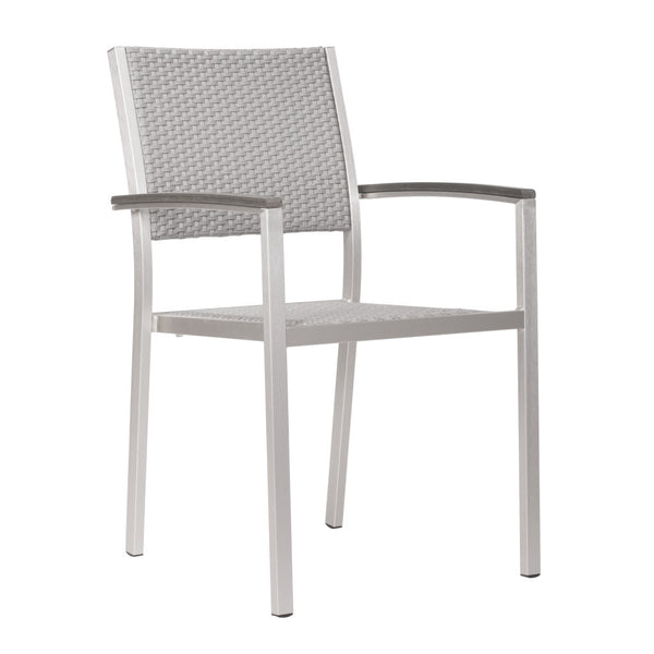 Homeroots Set Of Two 21" White Aluminum Arm Chair   391723