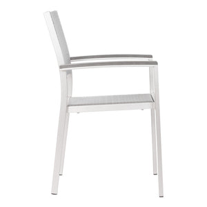 Homeroots Set Of Two 21" White Aluminum Arm Chair   391723