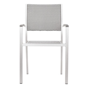 Homeroots Set Of Two 21" White Aluminum Arm Chair   391723