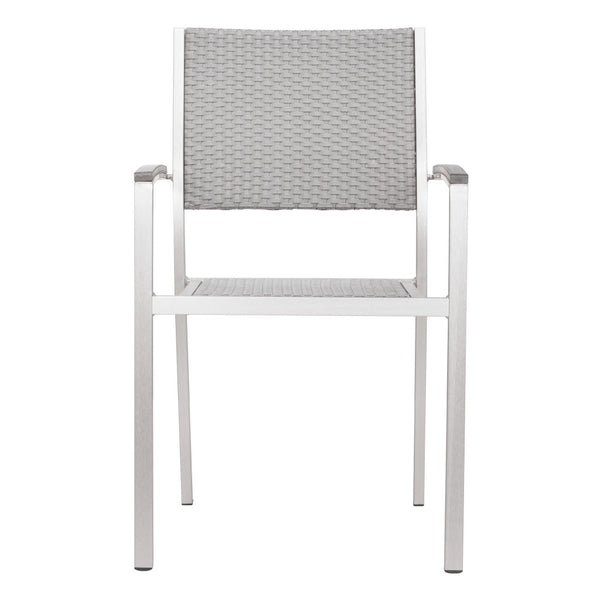 Homeroots Set Of Two 21" White Aluminum Arm Chair   391723