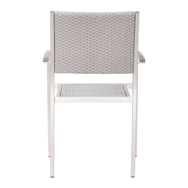 Homeroots Set Of Two 21" White Aluminum Arm Chair   391723