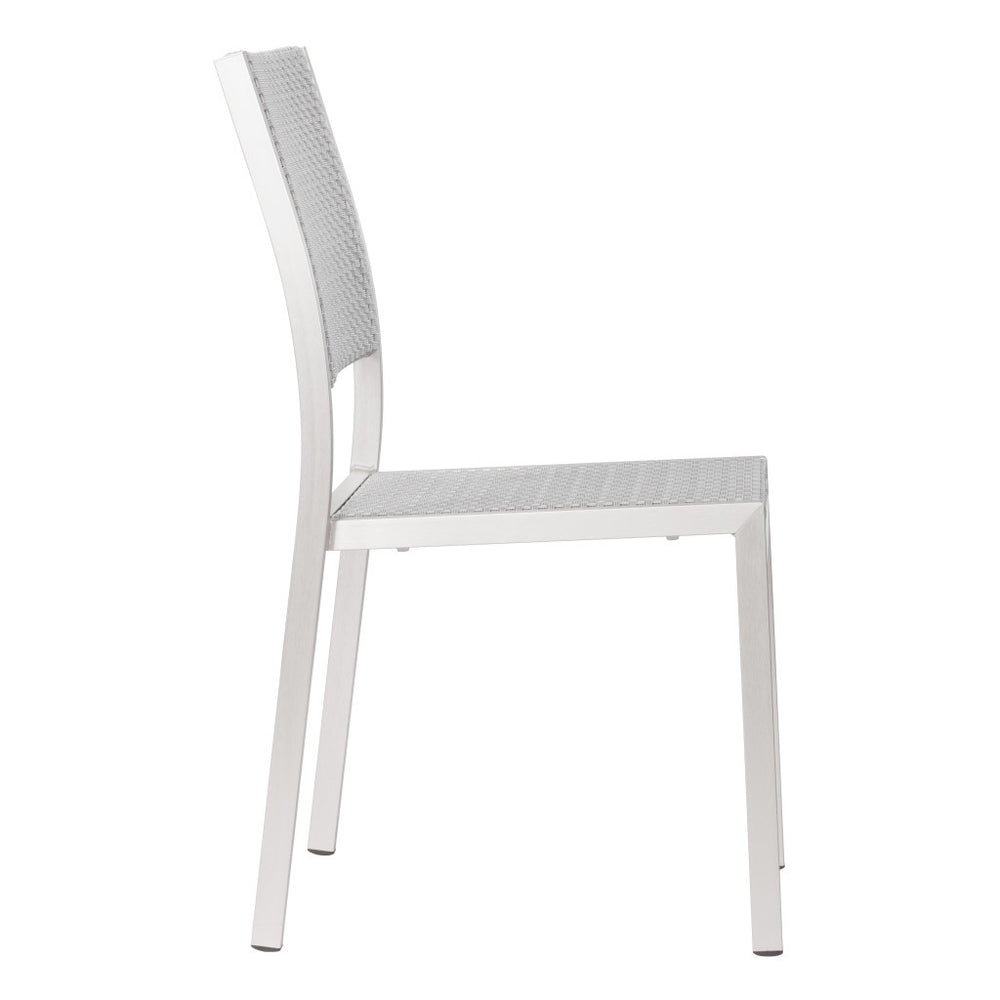 Homeroots Set Of Two 18" White Aluminum Side Chair   391724