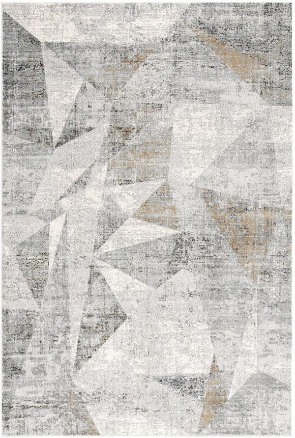 HomeRoots 4' Grey Abstract Area Rug - Contemporary Design for High-Traffic Areas, Durable & Easy to Maintain 4' X 6' 391731