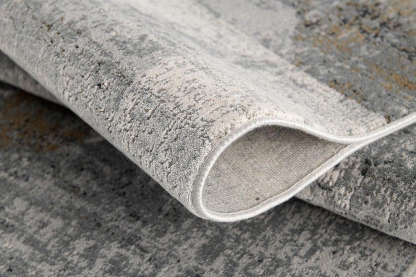 HomeRoots 4' Grey Abstract Area Rug - Contemporary Design for High-Traffic Areas, Durable & Easy to Maintain 4' X 6' 391731
