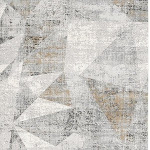 HomeRoots 4' Grey Abstract Area Rug - Contemporary Design for High-Traffic Areas, Durable & Easy to Maintain 4' X 6' 391731