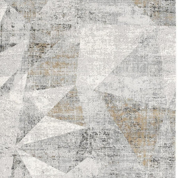 HomeRoots 4' Grey Abstract Area Rug - Contemporary Design for High-Traffic Areas, Durable & Easy to Maintain 4' X 6' 391731