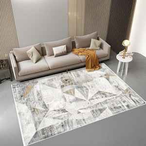 HomeRoots 4' Grey Abstract Area Rug - Contemporary Design for High-Traffic Areas, Durable & Easy to Maintain 5' X 8' 391732