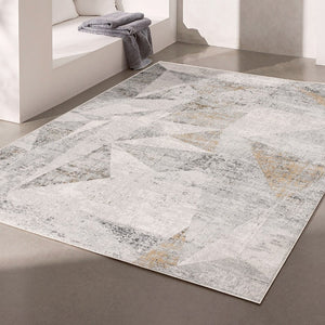 HomeRoots 4' Grey Abstract Area Rug - Contemporary Design for High-Traffic Areas, Durable & Easy to Maintain 7' X 10' 391733