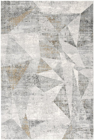 HomeRoots 4' Grey Abstract Area Rug - Contemporary Design for High-Traffic Areas, Durable & Easy to Maintain 8' X 11' 391734