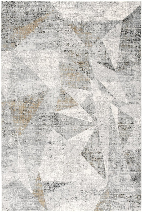 HomeRoots 4' Grey Abstract Area Rug - Contemporary Design for High-Traffic Areas, Durable & Easy to Maintain 8' X 11' 391734